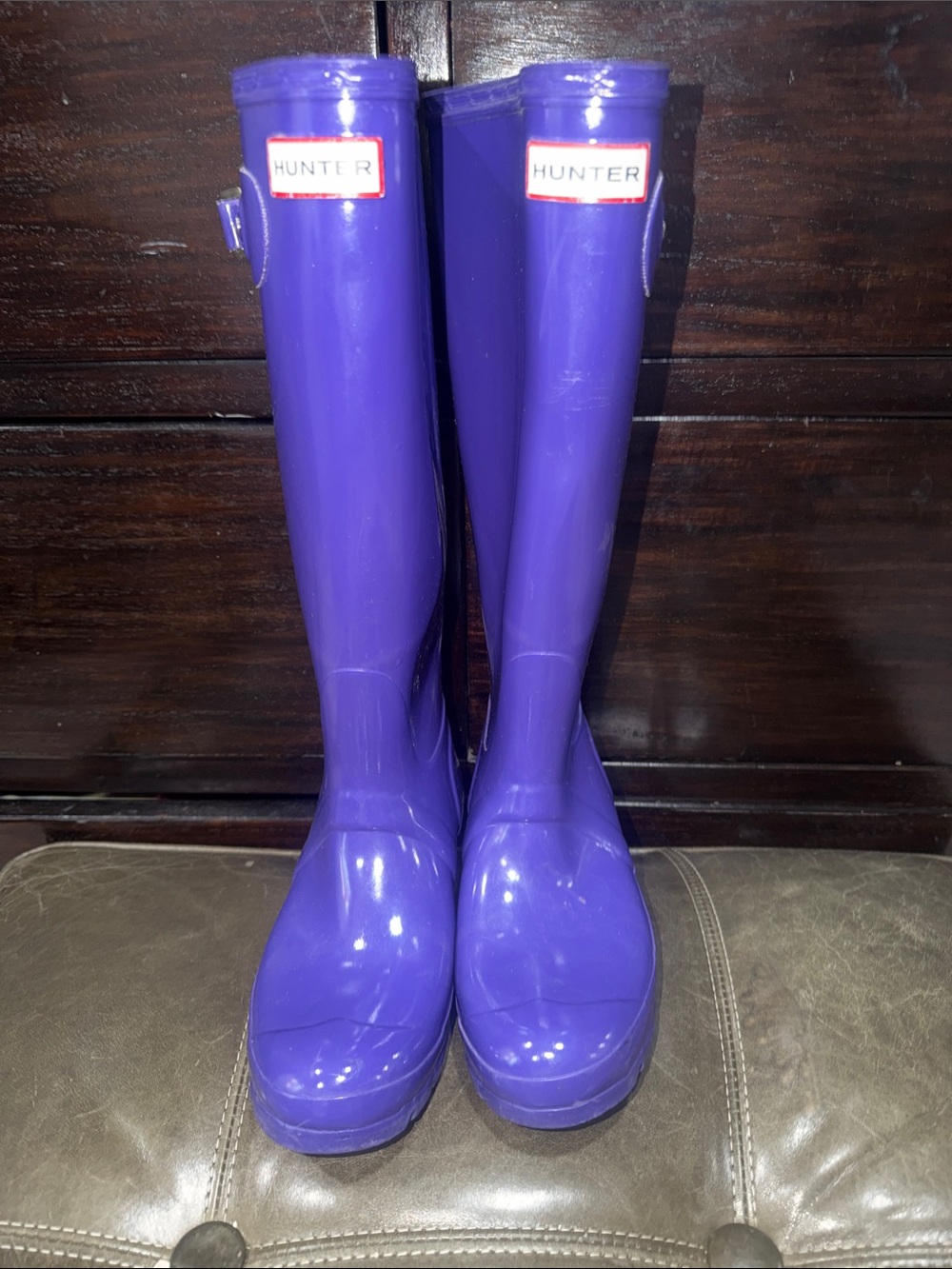 Hunter Tall Gloss Purple Rain Boots